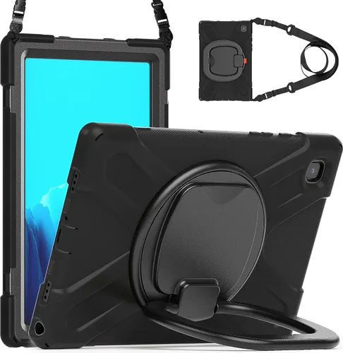 Vista 165 de 360 Rotation Case for Galaxy Tab ActivePro/Tab Active4 Pro/Active 5 Pro 10.1" Sturdy Cover Rotate Ring Stand Shoulder Carrying Strap Hand Strap