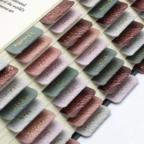 Vista 7 de Mr. Pen - Pestañas de la Biblia, 75 pestañas, tierra otoñal, letras doradas en relieve Laminated Bible Tabs for Women and Men, Bible Tabs for