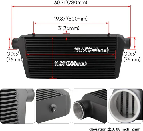 Vista 6 de Kit de intercooler para Nissan Skyline GT-R R32 HCR32 HNR32 RB20DET; R33 ECR33 GTS RB25DET; R34 ER34 GTT RB25DET, 1989-2001 Bolt On