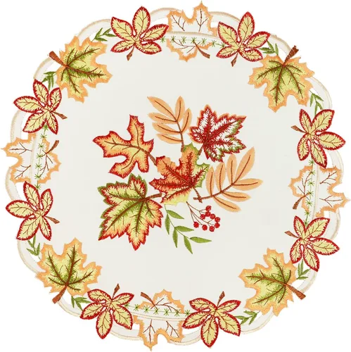 Vista 7 de Camino de mesa de hojas de arce de Acción de Gracias para decoraciones de otoño u otoño, bordado (13 x 54 pulgadas)
