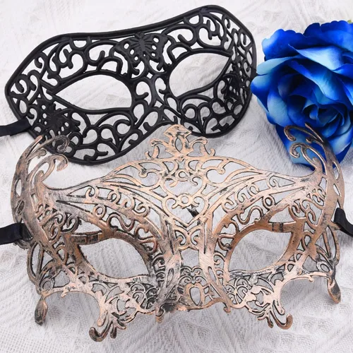Vista 3 de FEQO 32 piezas máscaras de máscaras, máscaras venecianas vintage antiguas