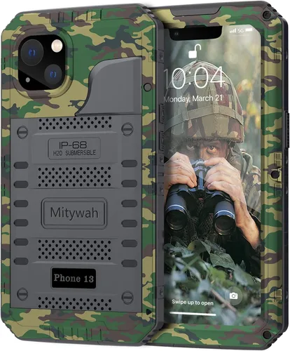 Vista 118 de Mitywah Funda impermeable para iPhone 7/iPhone 8 / iPhone SE 2020, funda de metal resistente de grado militar, protección de cuerpo completo