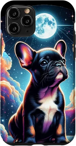 Vista 28 de Funda para iPhone SE (2020) / 7 / 8 Bulldog Francés Puppy Under The Moon In Space
