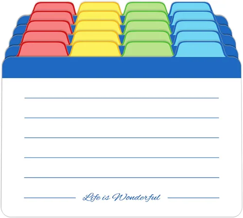 Vista 6 de Neando Divisores de Tarjetas de Visita de 2 x 3.5 pulgadas, guía de tarjetas de nombre en blanco, tarjetas de notas con pestañas de corte 1/4, papel