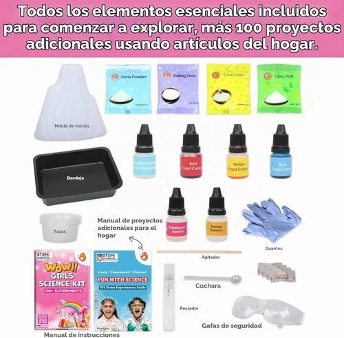 Vista 5 de Butterfly EduFields Kit de ciencia de más de 100 piezas para niñas de 4, 5, 6, 7, 8 años Niñas en CTIM y experimentos científicos Ideas