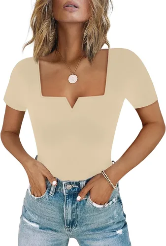 Vista 29 de Chunpin Body de manga larga para mujer, cuello cuadrado, muesca, cuello en V, traje de cuerpo de doble forro para salir, trajes de tanga Slim Fit