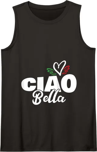 Vista 15 de Ciao Bella - Hermoso corazón italiano Italia - saludo Hello Tank Top Negro