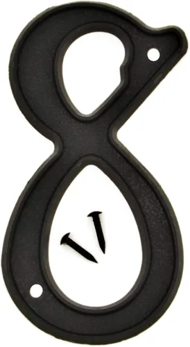 Vista 20 de Hy-Ko Número clásico de plástico reflectante negro de 4 pulgadas, números elevados modernos para casa exterior, marcado cómodo y duradero