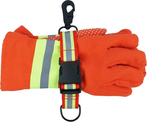 Vista 10 de MELOTOUGH Firefighter Gloves Straps Work glove holder with Reflective Tape Glove Clips for Quick Accessfor Firefighters