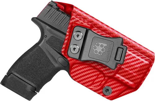 Vista 8 de Funda Kydex IWB fabricada en Estados Unidos para Springfield Hellcat Diseño a prueba de sudor con un protector de sudor completo, inclinación