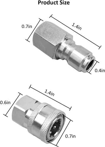 Vista 3 de NPT - Kit de conector rápido macho y hembra de acero inoxidable de 3/8 pulgadas, adaptadores de lavadora a presión, conector rápido, rosca interna