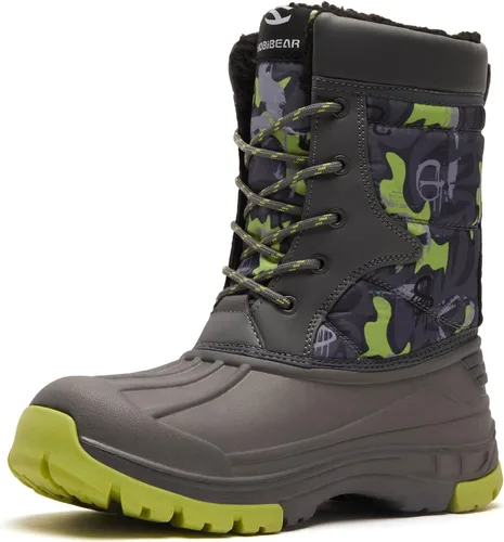 Vista 12 de Botas de nieve impermeables de invierno para niños con aislamiento para clima frío negro 7768