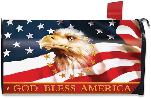 Vista 12 de Briarwood Lane - Funda grande y extragrande para buzón patriótica con águila americana