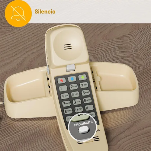 Vista 7 de AT&T Trimline 210 Teléfono fijo para casa, no requiere alimentación de CA, montaje en pared mejorado, teclado de botones grandes iluminado, 13