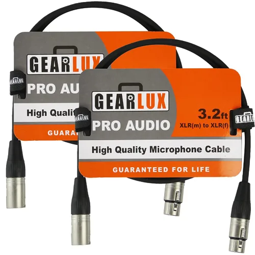 Vista 39 de Gearlux – Cable de micrófono XLR, completamente balanceado, macho a hembra, 25 pies - Paquete de 3