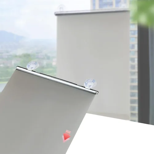 Vista 41 de Cortinas opacas para ventana, con ventosas, persianas enrollables sin taladro, 75% de protección UV, aislamiento térmico temporal, persianas Negro