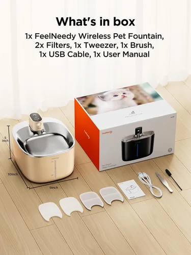 Vista 7 de FEELNEEDY Fuente de Agua para Gatos Operada por Batería, 4L/135 fl oz Fuente de Agua para Mascotas para Gatos y Perro con Sensor de Movimiento