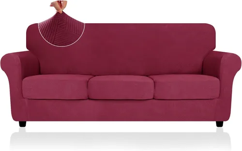 Vista 61 de ZNSAYOTX 2026 Funda de silla a rayas de 2 piezas (79 cm - 117 cm), funda de sillón elástica gruesa con banda elástica antideslizante y lazos