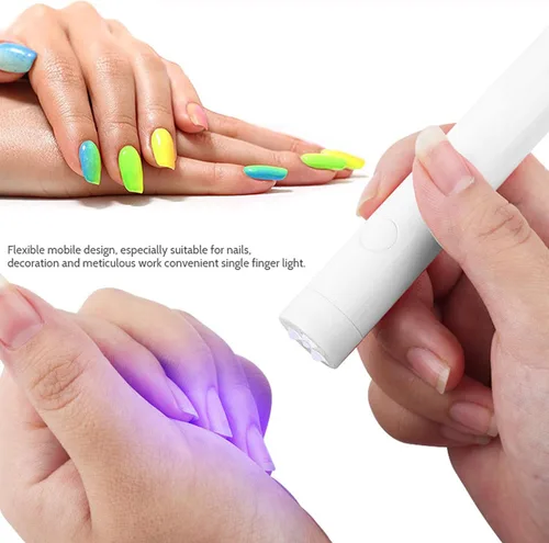 Vista 2 de Sonew Mini lámpara LED de uñas para uñas de gel, 3 linternas LED, máquina de secado de uñas de portabilidad, secadora de uñas de luz de gel
