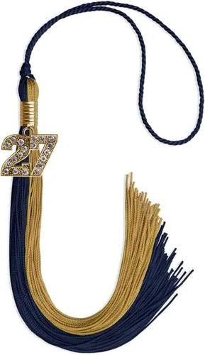 Vista 20 de Endea Graduation Borla de doble color con dije dorado (negro/oro brillante, 2022)