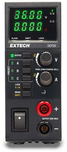 Vista 5 de Extech 382202 Fuente de alimentación de CC de salida única digital 18V y 3A Adjustable output, short circuit and overload protect, current