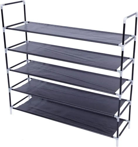 Vista 4 de Ochine Zapatero de 8 niveles, Tela No Tejida, Acero, Capacidad para 40-50 Pares, Dimensiones: 39.37 x 11 x 68.89 Pulgadas