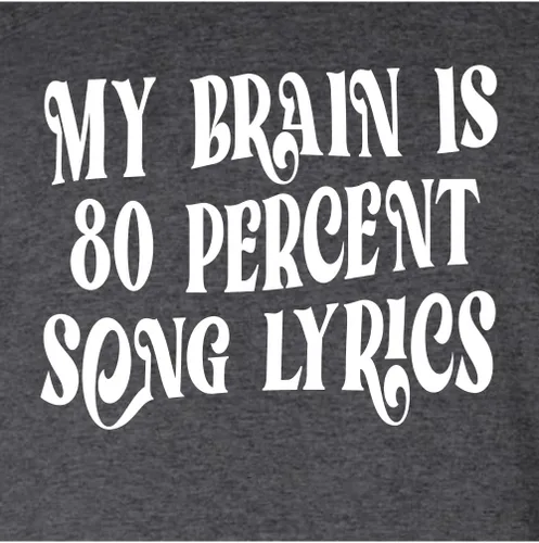Vista 3 de Go All Out My Brain is 80% Song Lyrics - Camiseta de manga larga para hombre