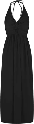 Vista 5 de Women's Casual Halter Neck Dress Sleeveless Floral Print Empire Waist Maxi Dress