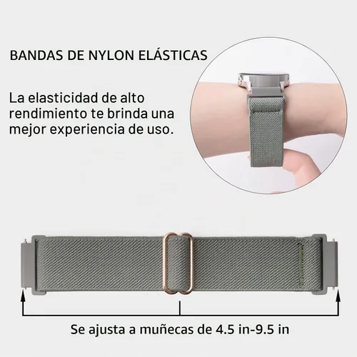 Vista 4 de Sunnyson, 6 bandas elásticas de nylon compatibles con Samsung Galaxy Watch 7/6/5/4 de 40 mm y 44 mm, correa de bucle elástico suave de 20 mm