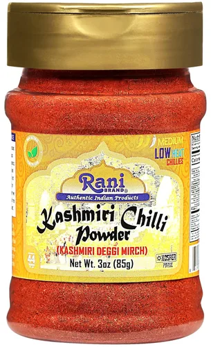 Vista 9 de Rani Kashmiri - Chile en polvo (Deggi Mirch, bajo calor) Especia india molida 25lbs (11.36kg) Caja a granel ~ 100% natural Sin sal Vegano Sin