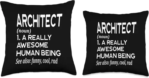 Vista 3 de Architect Gifts for Men Women Work Boss by RJ Architect Definition Funny Architecture Building - Almohada de 16 x 16 pulgadas, multicolor