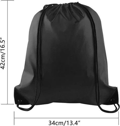 Vista 2 de PLULON 25 bolsas de mochila con cordón a granel, mochila con cordón, Negro -, Viajar