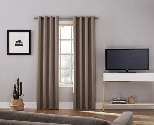 Vista 9 de Sun Zero Nordic - Juego de 2 paneles de cortinas con ojales, reducción de ruido, 100% opacas, calidad de teatro, 52 x 84 pulgadas, marrón seta
