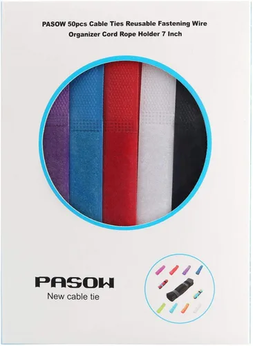 Vista 5 de 50 piezas, sujetacables reutilizables, organizador de cables, sostén de cables, 17,8 cm (multicolor2)