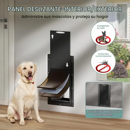Vista 8 de Puerta grande para perros con 3 solapas para pared, mascotas de hasta 100 libras