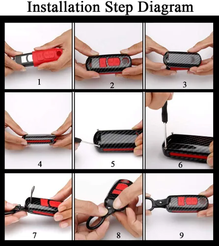 Vista 7 de SANRILY Funda para llave de coche de 2 botones para Chevrolet Cruze, Orlando, Trax, Aveo, Spark, sin llave, cubierta de llave abatible con llavero
