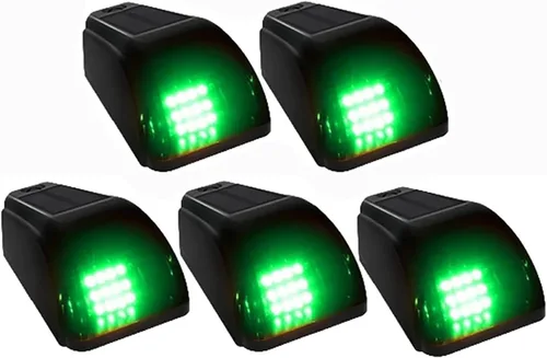Vista 10 de FLYANT 5 luces solares sin taladro, 12 luces LED de marcación de techo IP68, resistente al agua, compatible con Ford Dodge, camiones, camionetas