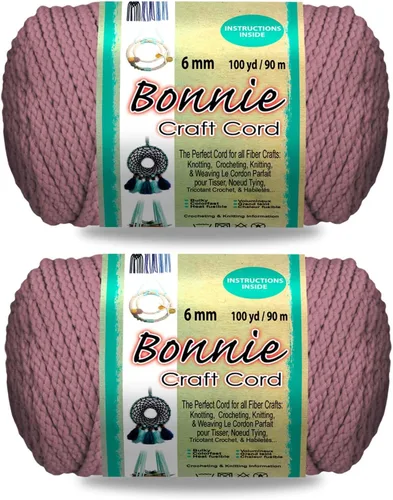 Vista 20 de Pepperell Bonnie - Cordón de macramé trenzado 6 mm x 91.4 m Almendra (Paquete de 2) Cordón de polipropileno retorcido para manualidades DIY