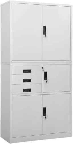 Vista 26 de Archivador de metal de 2 cajones, archivador de acero para oficina con cerradura para el hogar y la oficina, 35.4 x 18.1 x 28.5 pulgadas (blanco)