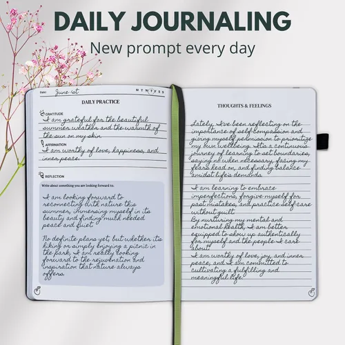 Vista 3 de Life & Apples - Diario para mujeres - Cuaderno de diario de atención plena guiada con indicaciones - para mejorar la salud mental, menos ansiedad