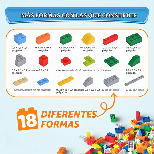 Vista 6 de Juego de 1600 piezas de ladrillos de construcción con 32 ruedas de bloques de construcción, juego clásico de bloques a granel, juguete creativo DIY