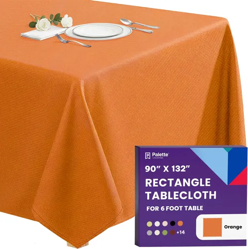 Vista 48 de Gee Di Moda - Mantel rectangular de 60 x 84 pulgadas – Mantel rectangular de poliéster lavable para mesa de 5 pies
