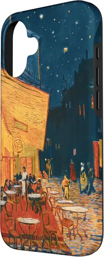 Vista 2 de Funda para iPhone 16 Vincent Van Gogh Cafe Terrace at Night Painting Phone Cover Case