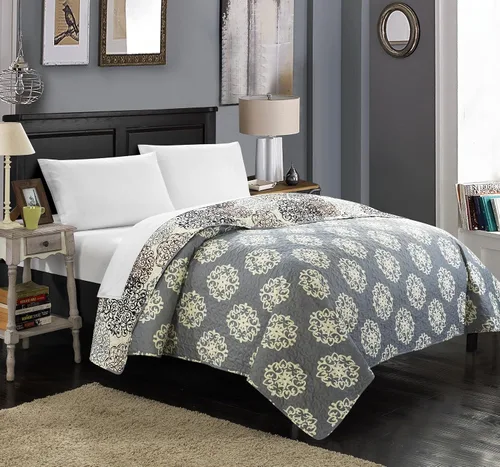 Vista 2 de Chic Home Juego de edredón reversible inspirado en Judith Boho de 1 pieza, tamaño Queen, beige