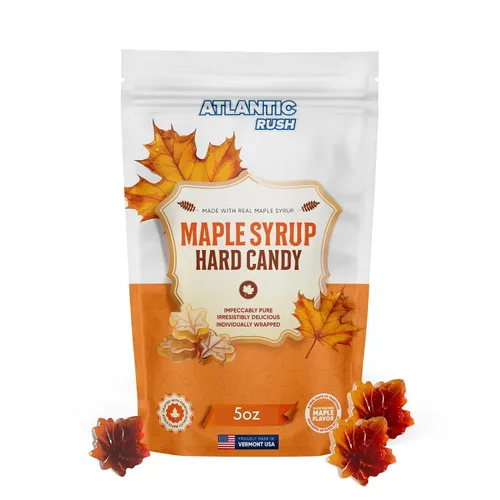 Vista 7 de Dulces de Jarabe de Arce Real en Forma de Hoja - Dulces Tradicionales en Forma de Hoja - Dulces Duros de Jarabe de Vermont - Bolsa Resellable