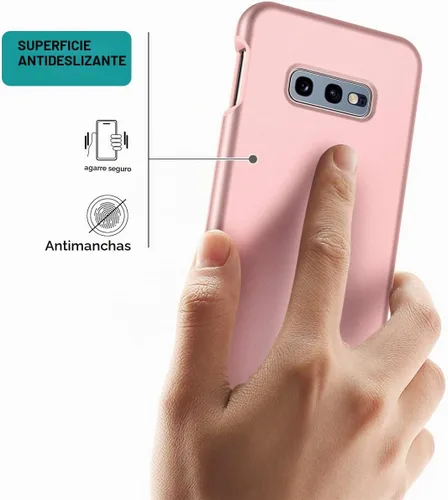 Vista 4 de SURITCH Funda para Samsung Galaxy S10e, 【Protector de pantalla integrado】【Compatible con carga inalámbrica】Cubierta trasera resistente híbrida Oro