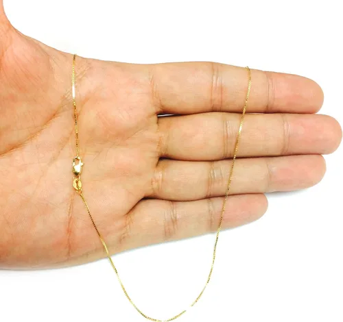Vista 5 de Jewelry Affairs Collar de cadena de oro macizo amarillo de 14 quilates, 0.028 in