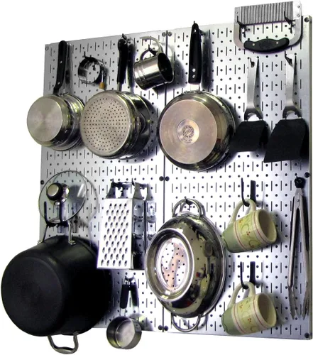 Vista 35 de Wall Control Organizador de Tablero Perforado de Cocina Estante de Almacenamiento de Ollas y Sartenes Kit de Organización con Tablero Perforado