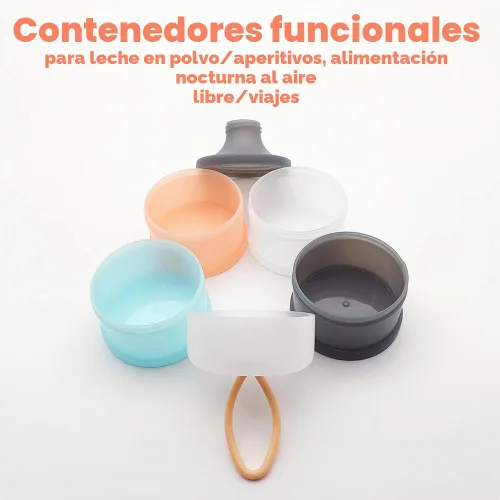 Vista 2 de Dispensador de fórmula para bebés, Contenedor de fórmula, Libre de BPA, 4 capas, Contenedor de almacenamiento de viaje para alimentación del bebé