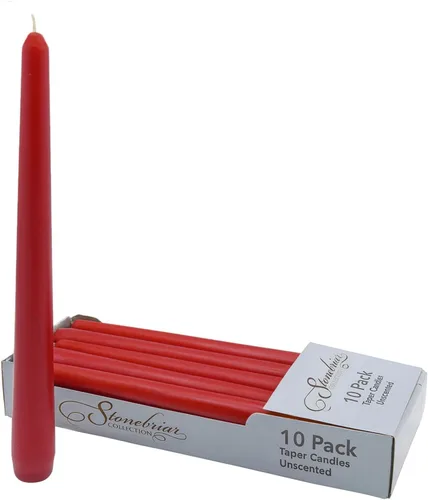Vista 8 de Stonebriar Unscented Taper Candles — 7 Hour Burn Time, Candle Stick Candles for Weddings, Holidays, Home Décor & Special Events, Pack of 4, Ivory
